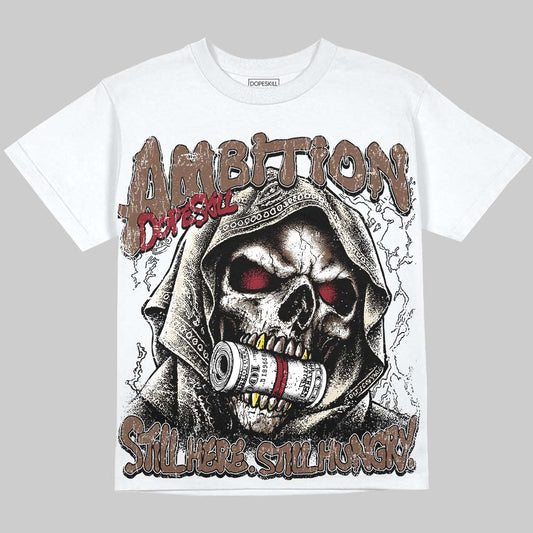 Jordan 12 Fireside DopeSkill Oversize Print T-Shirt Still Here Still Hungry Graphic Streetwear - White 