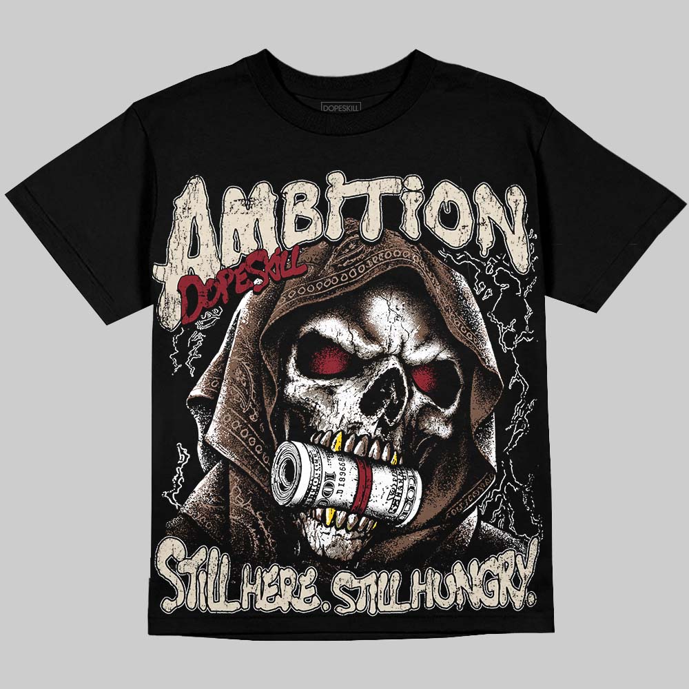Jordan 12 Fireside DopeSkill Oversize Print T-Shirt Still Here Still Hungry Graphic Streetwear - Black