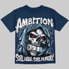 Jordan 13 Flint DopeSkill Oversize Print T-Shirt Still Here Still Hungry Graphic Streetwear - Navy