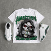 Forest Green 14s DopeSkill Oversize Print T-Shirt Still Here Still Hungry Graphic