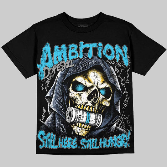 Jordan 11 Gamma Blue DopeSkill Oversize Print T-Shirt Still Here Still Hungry Graphic Streetwear - black