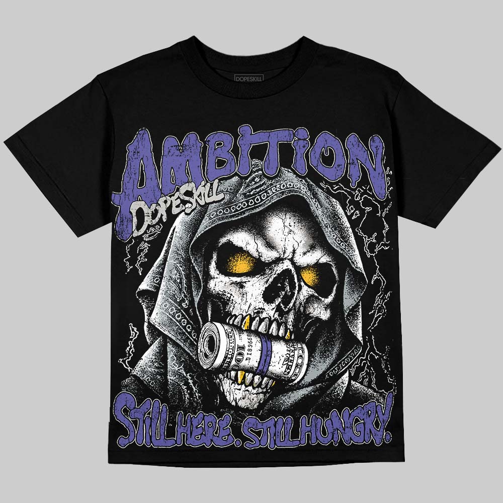 Jordan 4 Lakers DopeSkill Oversize Print T-Shirt Still Here Still Hungry Graphic Streetwear - Black
