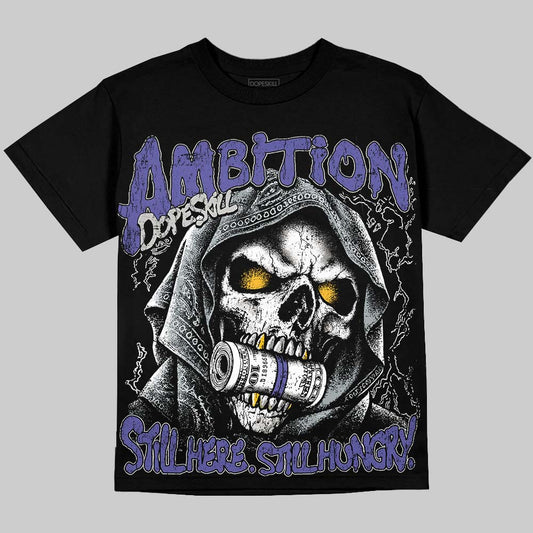 Jordan 4 Lakers DopeSkill Oversize Print T-Shirt Still Here Still Hungry Graphic Streetwear - Black