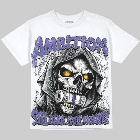 Jordan 4 Lakers DopeSkill Oversize Print T-Shirt Still Here Still Hungry Graphic Streetwear - White 