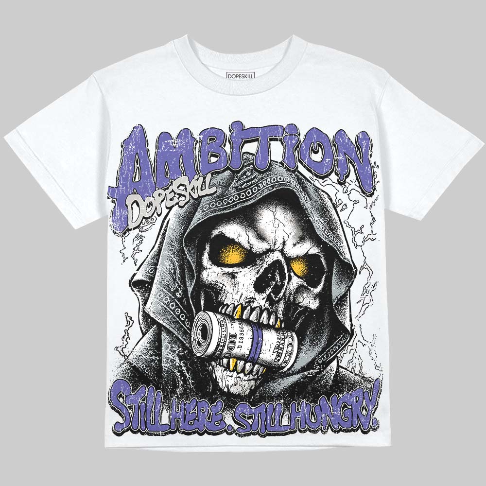Jordan 4 Lakers DopeSkill Oversize Print T-Shirt Still Here Still Hungry Graphic Streetwear - White 