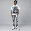 True Blue 3s DopeSkill Oversize Print T-Shirt Still Here Still Hungry Graphic