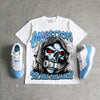 UNC 11s DopeSkill Oversize Print T-Shirt Still Here Still Hungry Graphic