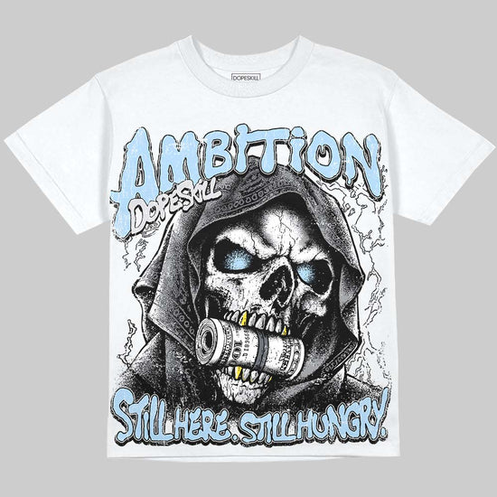 Jordan 5 Wolf Grey DopeSkill Oversize Print T-Shirt Still Here Still Hungry Graphic Streetwear - White