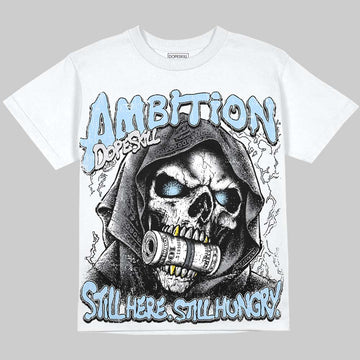 Jordan 5 Wolf Grey DopeSkill Oversize Print T-Shirt Still Here Still Hungry Graphic Streetwear - White