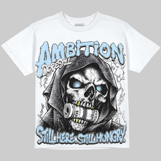 Jordan 5 Wolf Grey DopeSkill Oversize Print T-Shirt Still Here Still Hungry Graphic Streetwear - White