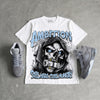 Wolf Grey 5s DopeSkill Oversize Print T-Shirt Still Here Still Hungry Graphic