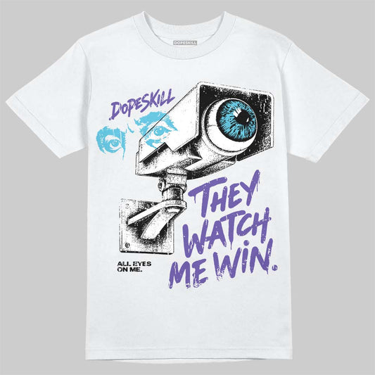 Jordan 8 Aqua DopeSkill T-Shirt They Watch Me Win Graphic Streetwear - White