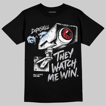 Jordan 5 Black Metallic Reimagined DopeSkill T-Shirt They Watch Me Win Graphic Streetwear - Black