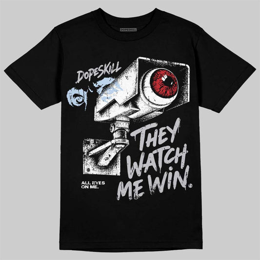 Jordan 5 Black Metallic Reimagined DopeSkill T-Shirt They Watch Me Win Graphic Streetwear - Black