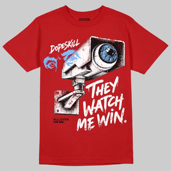 Jordan 11 Cherry DopeSkill T-Shirt They Watch Me Win Graphic Streetwear - Red