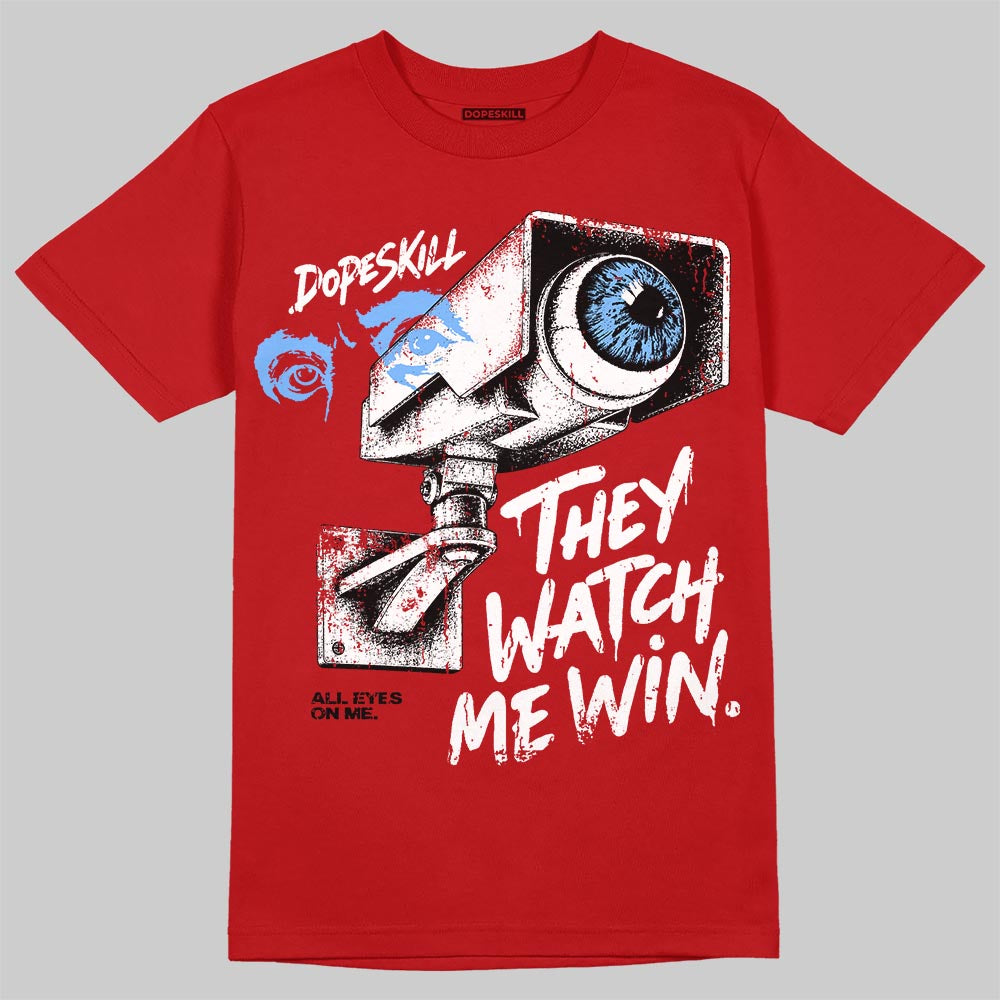 Jordan 11 Cherry DopeSkill T-Shirt They Watch Me Win Graphic Streetwear - Red