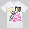Jordan 4 Comic DopeSkill T-Shirt They Watch Me Win Graphic Streetwear - White