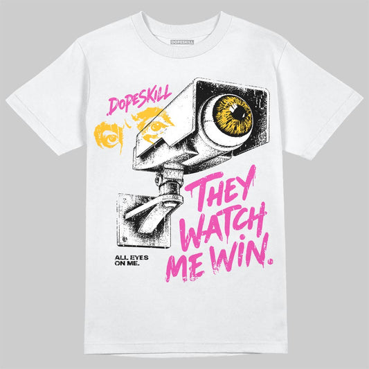 Jordan 4 Comic DopeSkill T-Shirt They Watch Me Win Graphic Streetwear - White