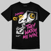 Jordan 4 Comic DopeSkill T-Shirt They Watch Me Win Graphic Streetwear - Black