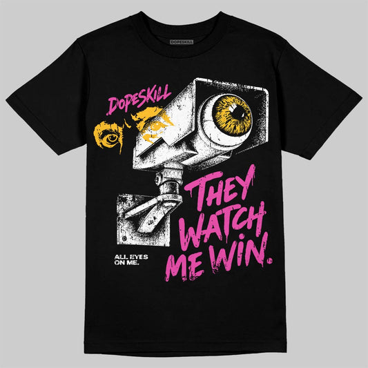 Jordan 4 Comic DopeSkill T-Shirt They Watch Me Win Graphic Streetwear - Black