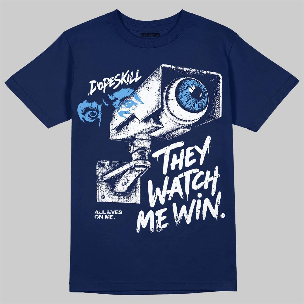 Jordan 13 Flint DopeSkill T-Shirt They Watch Me Win Graphic Streetwear - Navy