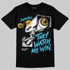 Jordan 11 Gamma Blue DopeSkill T-Shirt They Watch Me Win Graphic Streetwear - Black