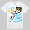 Jordan 11 Gamma Blue DopeSkill T-Shirt They Watch Me Win Graphic Streetwear - White