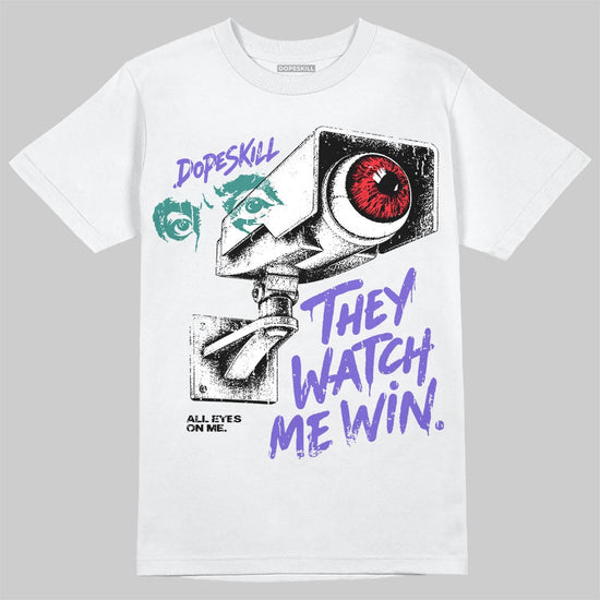 Jordan 5 Grape DopeSkill T-Shirt They Watch Me Win Graphic Streetwear - White