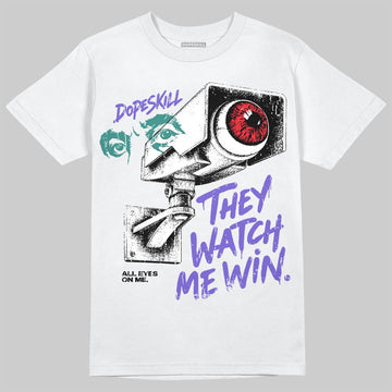 Jordan 5 Grape DopeSkill T-Shirt They Watch Me Win Graphic Streetwear - White