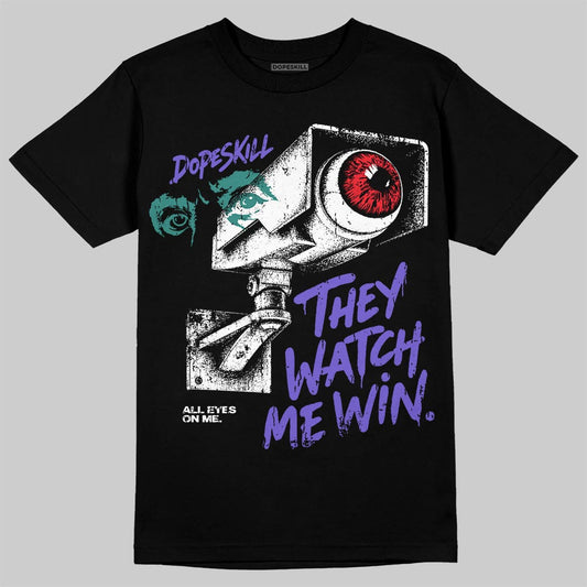 Jordan 5 Grape DopeSkill T-Shirt They Watch Me Win Graphic Streetwear - Black