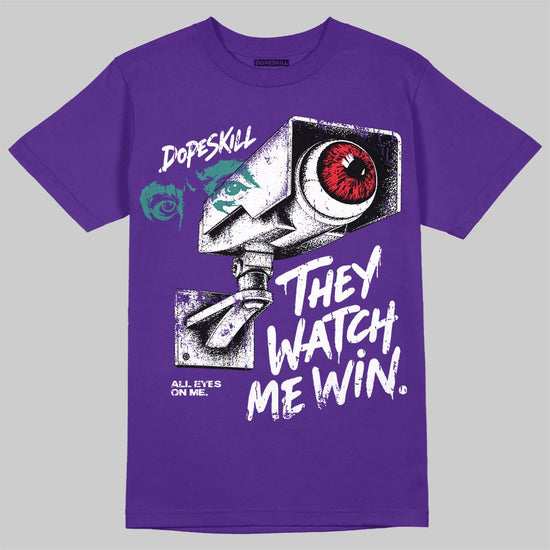 Jordan 5 Grape DopeSkill T-Shirt They Watch Me Win Graphic Streetwear - Purple
