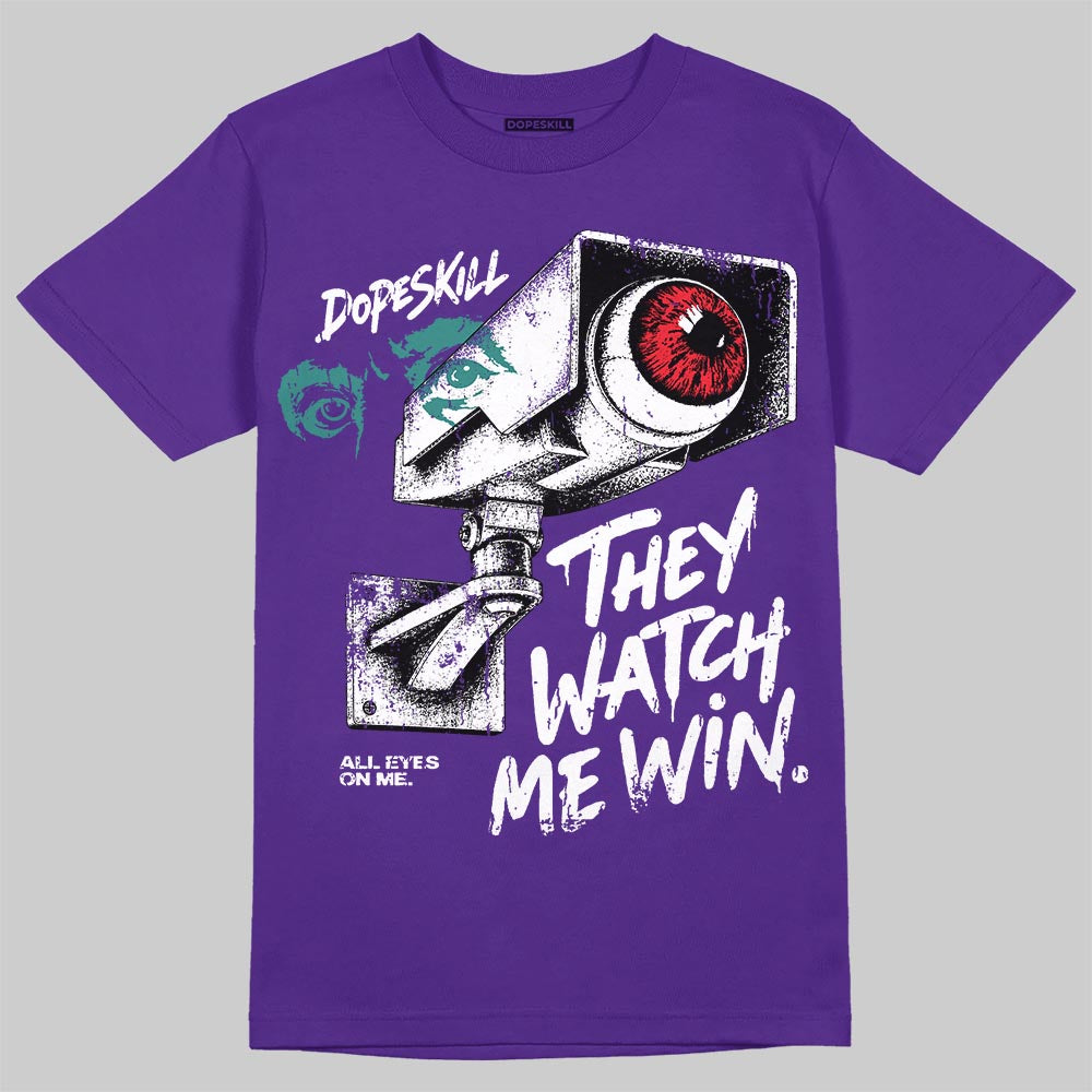 Jordan 5 Grape DopeSkill T-Shirt They Watch Me Win Graphic Streetwear - Purple