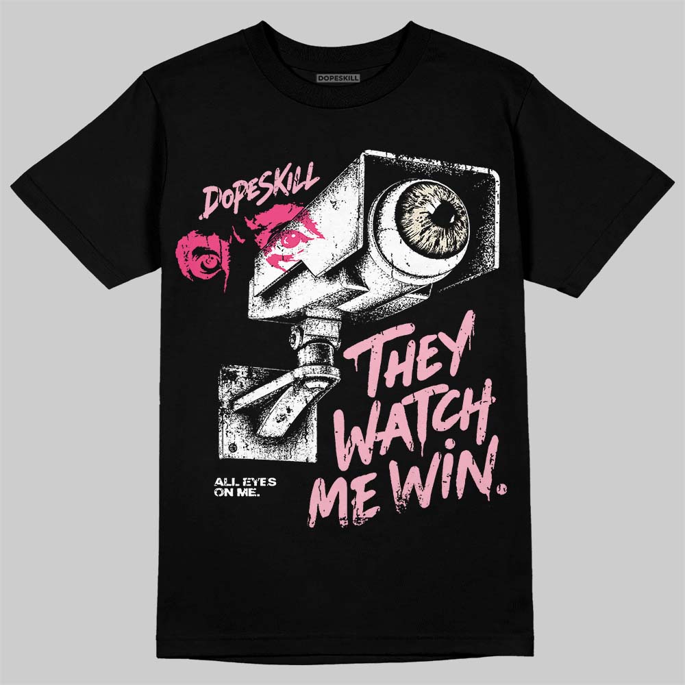 Jordan 4 Iced Carmine DopeSkill T-Shirt They Watch Me Win Graphic Streetwear - Black