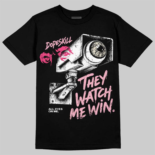 Jordan 4 Iced Carmine DopeSkill T-Shirt They Watch Me Win Graphic Streetwear - Black