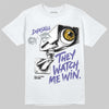 Jordan 4 Lakers DopeSkill T-Shirt They Watch Me Win Graphic Streetwear - White