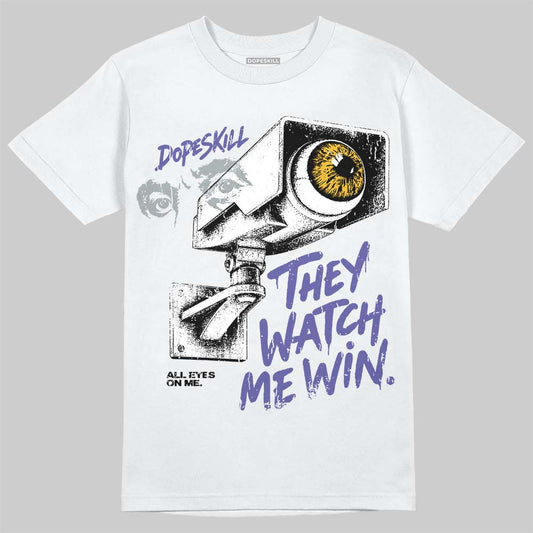 Jordan 4 Lakers DopeSkill T-Shirt They Watch Me Win Graphic Streetwear - White