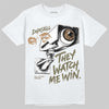 Jordan 3 Medium Olive DopeSkill T-Shirt They Watch Me Win Graphic Streetwear - White