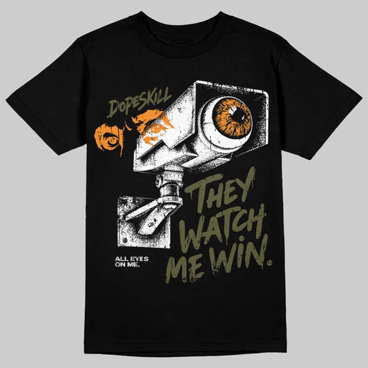 Jordan 5 Olive DopeSkill T-Shirt They Watch Me Win Graphic Streetwear - Black
