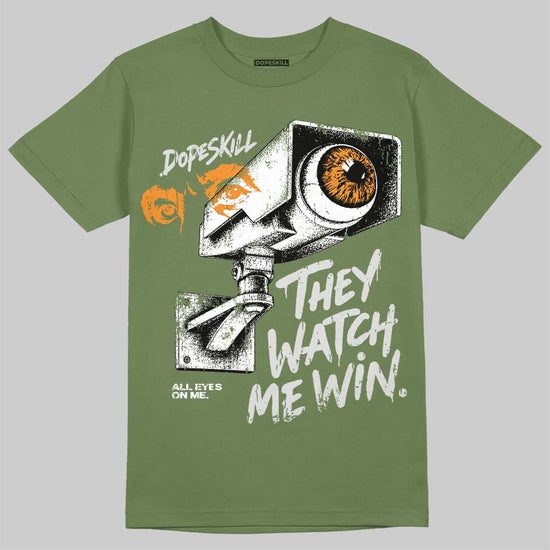 Jordan 5 Olive DopeSkill T-Shirt They Watch Me Win Graphic Streetwear - Military Green