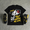Black Tour Yellow AJ 4 Thunder DopeSkill T-Shirt They Watch Me Win Graphic