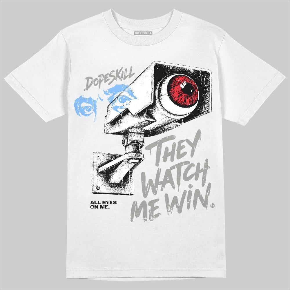 Jordan 5 White Metallic DopeSkill T-Shirt They Watch Me Win Graphic Streetwear - White