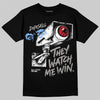 Jordan 5 White Metallic DopeSkill T-Shirt They Watch Me Win Graphic Streetwear - Black