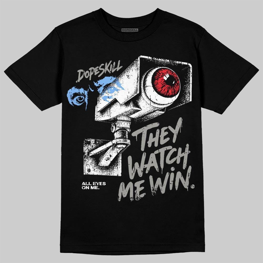 Jordan 5 White Metallic DopeSkill T-Shirt They Watch Me Win Graphic Streetwear - Black