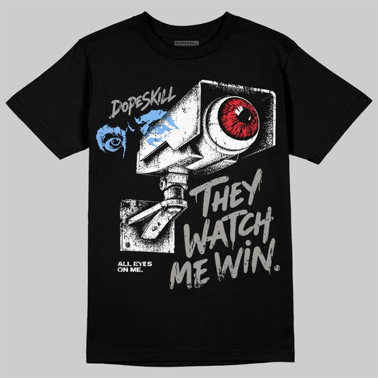 Jordan 5 White Metallic DopeSkill T-Shirt They Watch Me Win Graphic Streetwear - Black