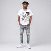 White Metallic 5s DopeSkill T-Shirt They Watch Me Win Graphic