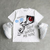 White Metallic 5s DopeSkill T-Shirt They Watch Me Win Graphic