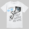 Jordan 5 Wolf Grey DopeSkill T-Shirt They Watch Me Win Graphic Streetwear - White