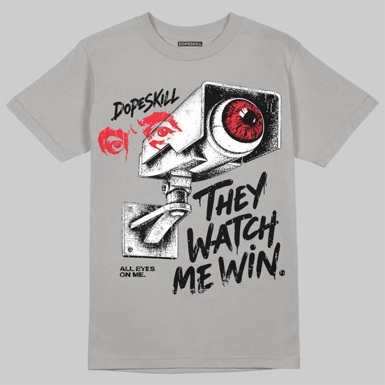 Jordan 5 Wolf Grey DopeSkill T-Shirt They Watch Me Win Graphic Streetwear - Gravel