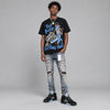 Black University Blue 5s DopeSkill T-Shirt Too Busy Getting Paid Graphic