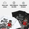 Bred 4s DopeSkill T-Shirt Too Busy Getting Paid Graphic